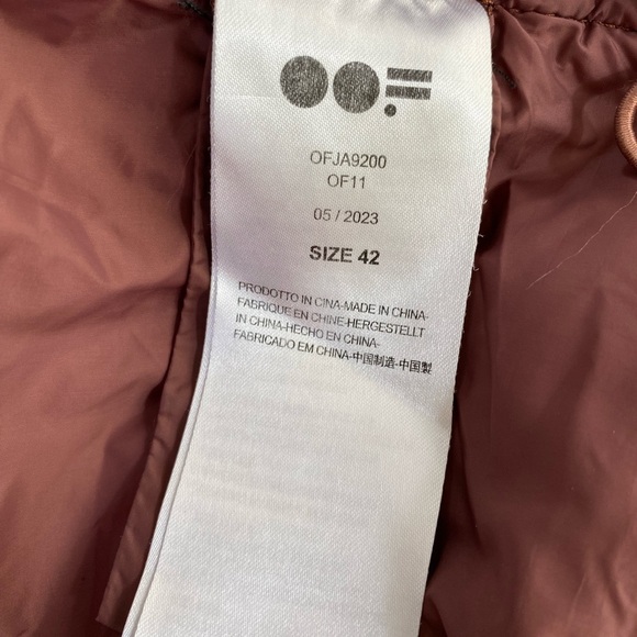 OOF Faux Leather Puffer Jacket Coat with Hood Brown Size IT 42 / US 6 - Picture 9 of 12